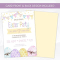 Editable Easter party invitation pastel